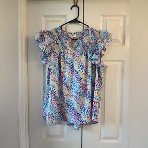 Umgee Multicolor Smocked Blouse